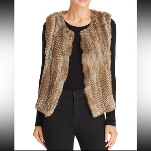 🛍️ NWT 525 America Classic Fur Vest - Cream/Tan Color - 100% Real Rabbit Fur